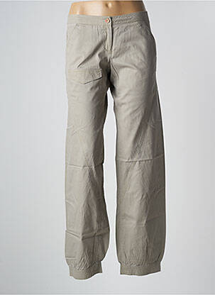 Pantalon 7/8 țesătură poplin talie joasă gri SESSUN femeie