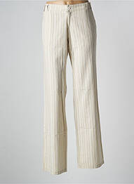 Pantalon drept țesătură poplin talie joasă bej 2 TWO femme