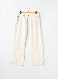 Pantalon 7/8 închidere cu fermoar sub clapetă cu nasturi talie joasă bej MOGUL femme