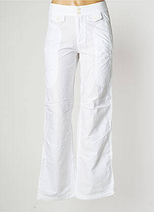 Pantalon drept țesătură poplin mărime normală alb LADY SOUL femeie