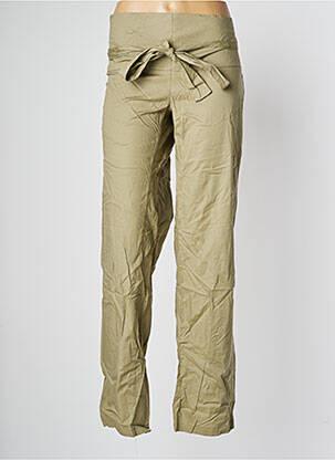 Pantalon drept țesătură poplin mărime normală verde LADY SOUL femeie