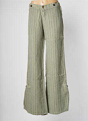 Pantalon drept țesătură poplin mărime normală verde LOIS femeie