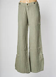 Pantalon drept țesătură poplin mărime normală verde LOIS femeie