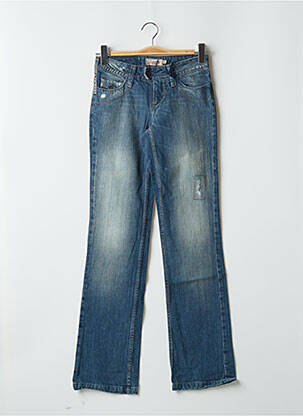 Blugi skinny efect uzat decolorat talie joasă albastru SCHOOL RAG femeie