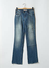Blugi skinny efect uzat decolorat talie joasă albastru SCHOOL RAG femeie