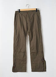 Pantalon drept închidere cu fermoar sub clapetă cu cârlig verde TEDDY SMITH femme