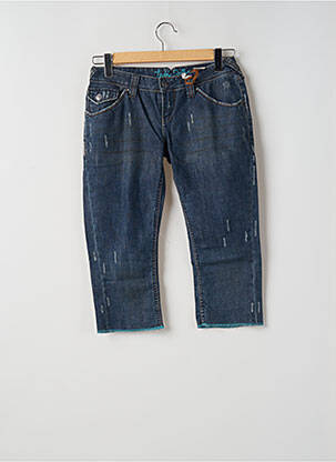 Pantalon trei sferturi buzunare albastru TEDDY SMITH femeie