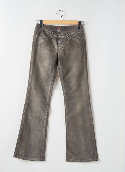 Pantalon drept închidere cu fermoar sub clapetă cu nasturi gri TEDDY SMITH femme