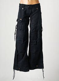 Pantalon cargo țesătură poplin talie joasă negru FREEMAN T.PORTER femeie