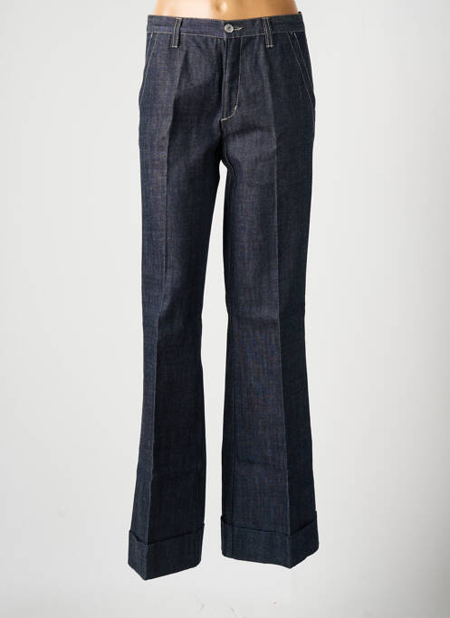 Pantalon evazat talie cu cleme talie înaltă albastru FREEMAN T.PORTER femme