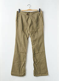Pantalon drept țesătură poplin talie joasă verde CIMARRON femeie