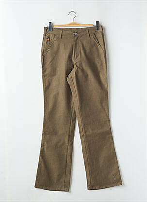 Pantalon drept elasticitate talie înaltă verde CIMARRON femeie