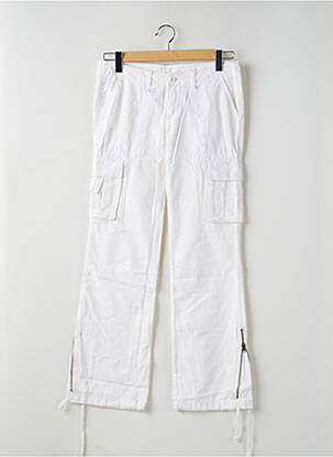 Pantalon cargo croială dreaptă talie joasă alb TEDDY SMITH femeie