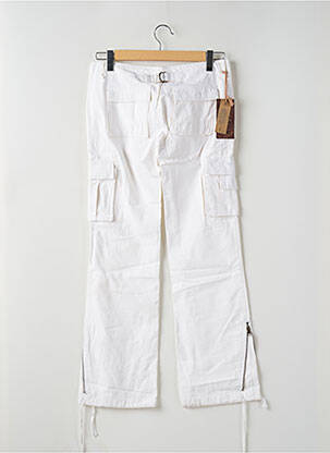 Pantalon cargo croială dreaptă talie joasă alb TEDDY SMITH femeie