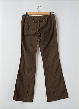 Pantalon drept țesătură poplin talie joasă verde TEDDY SMITH femeie