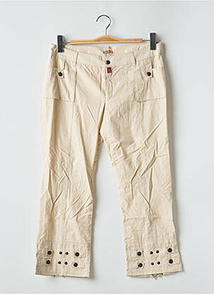 Pantalon trei sferturi țesătură poplin mărime normală bej BE YOU K femeie