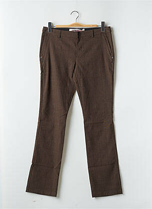 Pantalon 7/8 țesătură poplin talie joasă maro BLEND SHE femeie