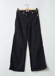 Pantalon larg țesătură poplin talie joasă negru PHARD femme
