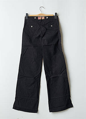 Pantalon larg țesătură poplin talie joasă negru PHARD femeie