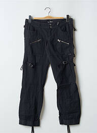 Pantalon drept țesătură poplin talie joasă negru PHARD femme