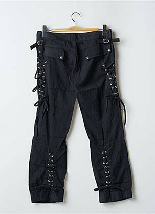 Pantalon drept țesătură poplin talie joasă negru PHARD femeie