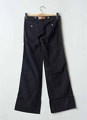 Pantalon larg țesătură poplin talie joasă negru PHARD femeie