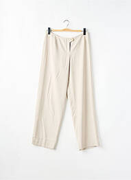 Pantalon drept talie cu cleme talie joasă bej SCHOOL RAG femeie