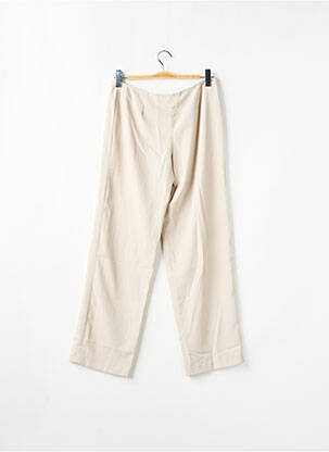 Pantalon drept talie cu cleme talie joasă bej SCHOOL RAG femeie