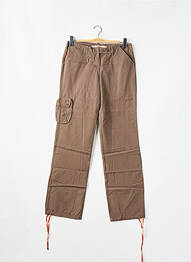 Pantalon cargo croială dreaptă talie joasă maro SESSUN bărbat