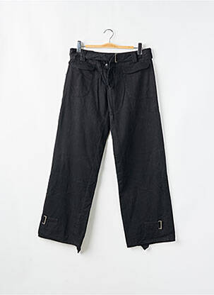 Pantalon drept țesătură poplin talie joasă negru SESSUN femeie