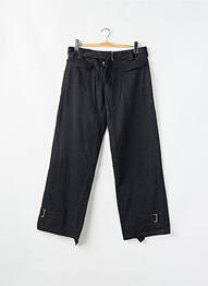 Pantalon drept țesătură poplin talie joasă negru SESSUN femeie