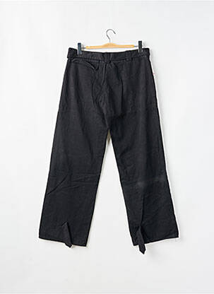 Pantalon drept țesătură poplin talie joasă negru SESSUN femeie