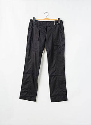 Pantalon drept țesătură poplin talie joasă negru SESSUN femeie