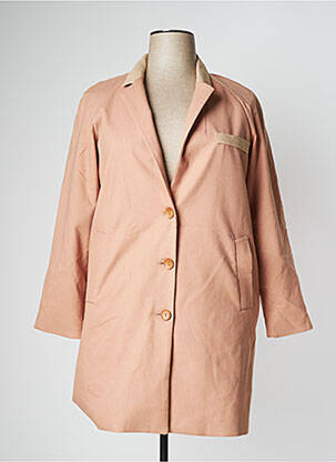 Palton lung roz BONSUI femeie