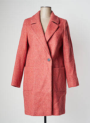 Palton lung croială dreaptă fără glugă roz TRENCH & COAT femeie