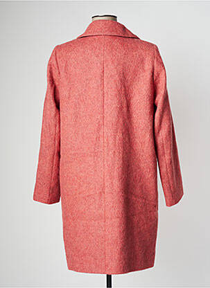 Palton lung croială dreaptă fără glugă roz TRENCH & COAT femeie