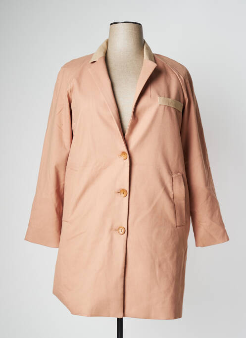 Palton lung roz BONSUI femeie