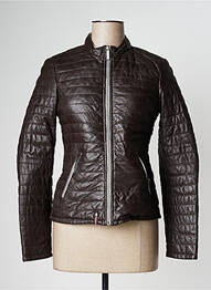 Geacă din piele buzunare maro OAKWOOD femme