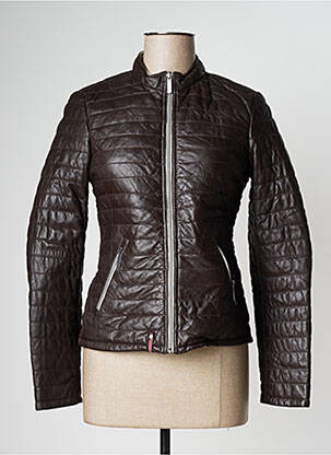 Geacă din piele maro OAKWOOD femeie