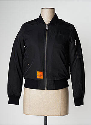 Geacă efect material satinat negru BOMBERS femeie