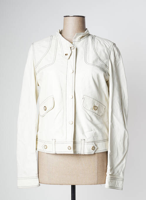 Geacă din piele alb GUESS BY MARCIANO femeie