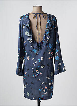 Rochie scurtă croială fluidă mâneci 3/4 albastru PLEASE femeie