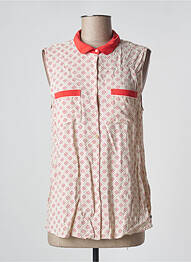 Cămașă croială cambrată fără mâneci roșu MAISON SCOTCH femeie