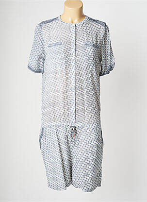 Salopetă scurtă țesătură poplin mâneci scurte albastru SCOTCH & SODA femeie