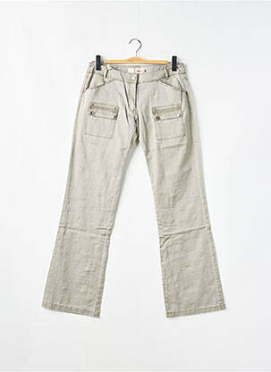 Pantalon drept elasticitate talie joasă verde SESSUN femeie