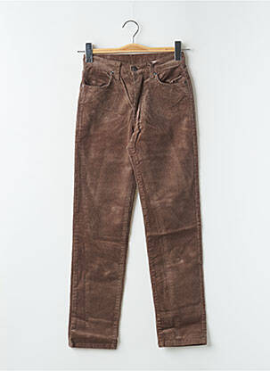 Pantalon slim talie înaltă maro TEDDY SMITH fată
