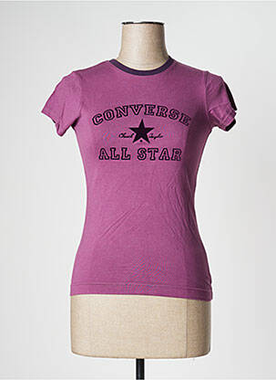 Tricou serigrafie mâneci scurte violet CONVERSE femeie