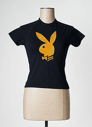 Tricou serigrafie mâneci scurte albastru PLAYBOY femeie