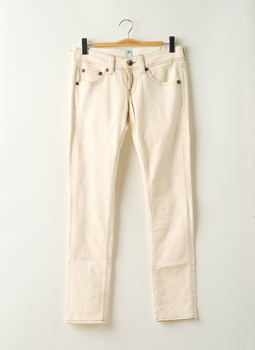 Blugi cu croială slim bej REPLAY femeie