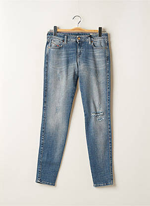 Blugi skinny efect uzat decolorat talie joasă albastru DIESEL femeie